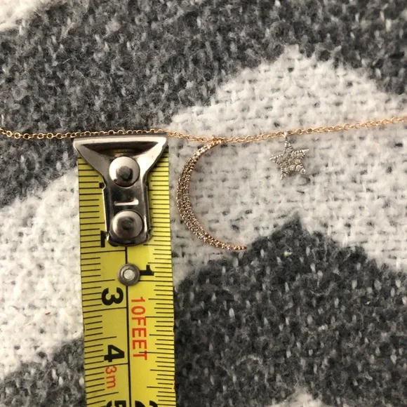 Meira T 14K Rose Gold Diamond Moon Star Necklace - Picture 13 of 15